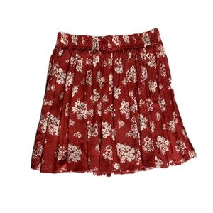 Forever 21 mini skirt orange cream floral XS